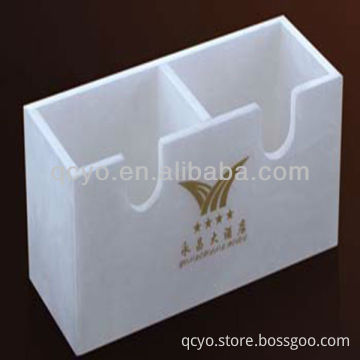 QCY-H-C001 factory directly sale high quality white acrylic tea bag box